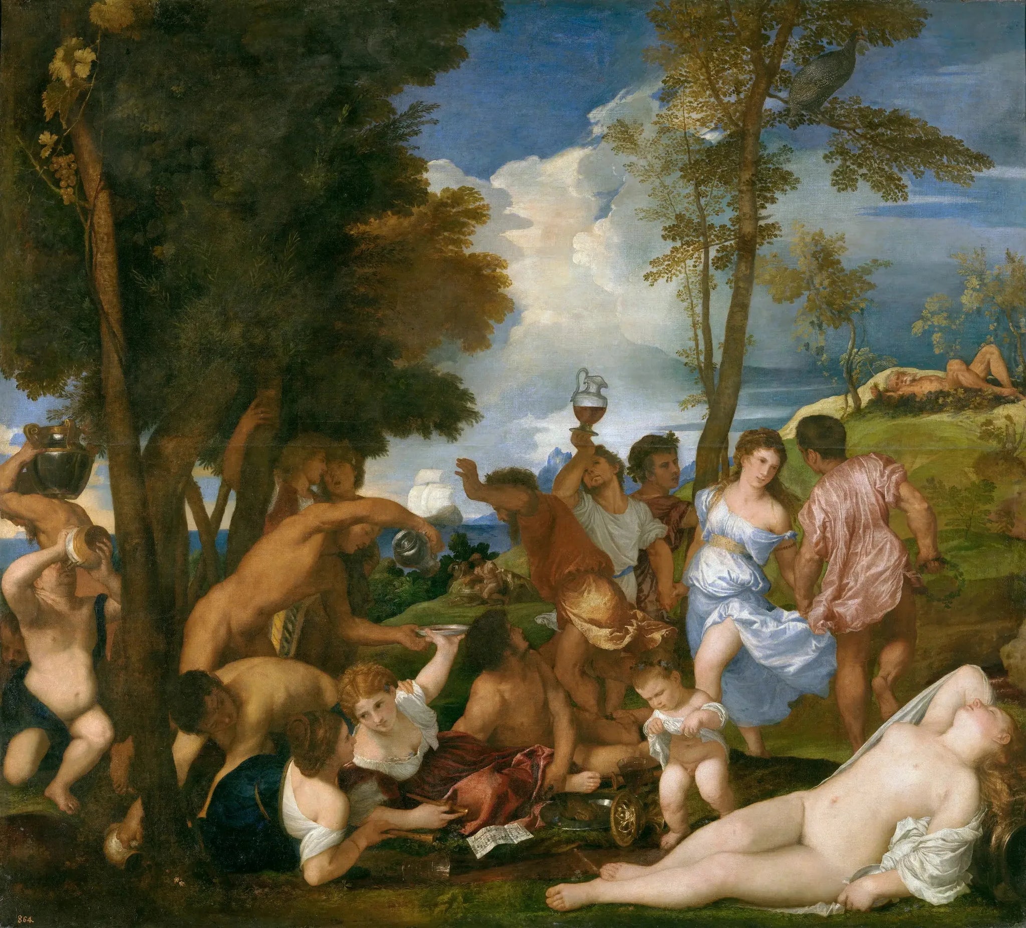 La Bacchanale des Andriens - Titian image 1 reproduction artisanale de tableau