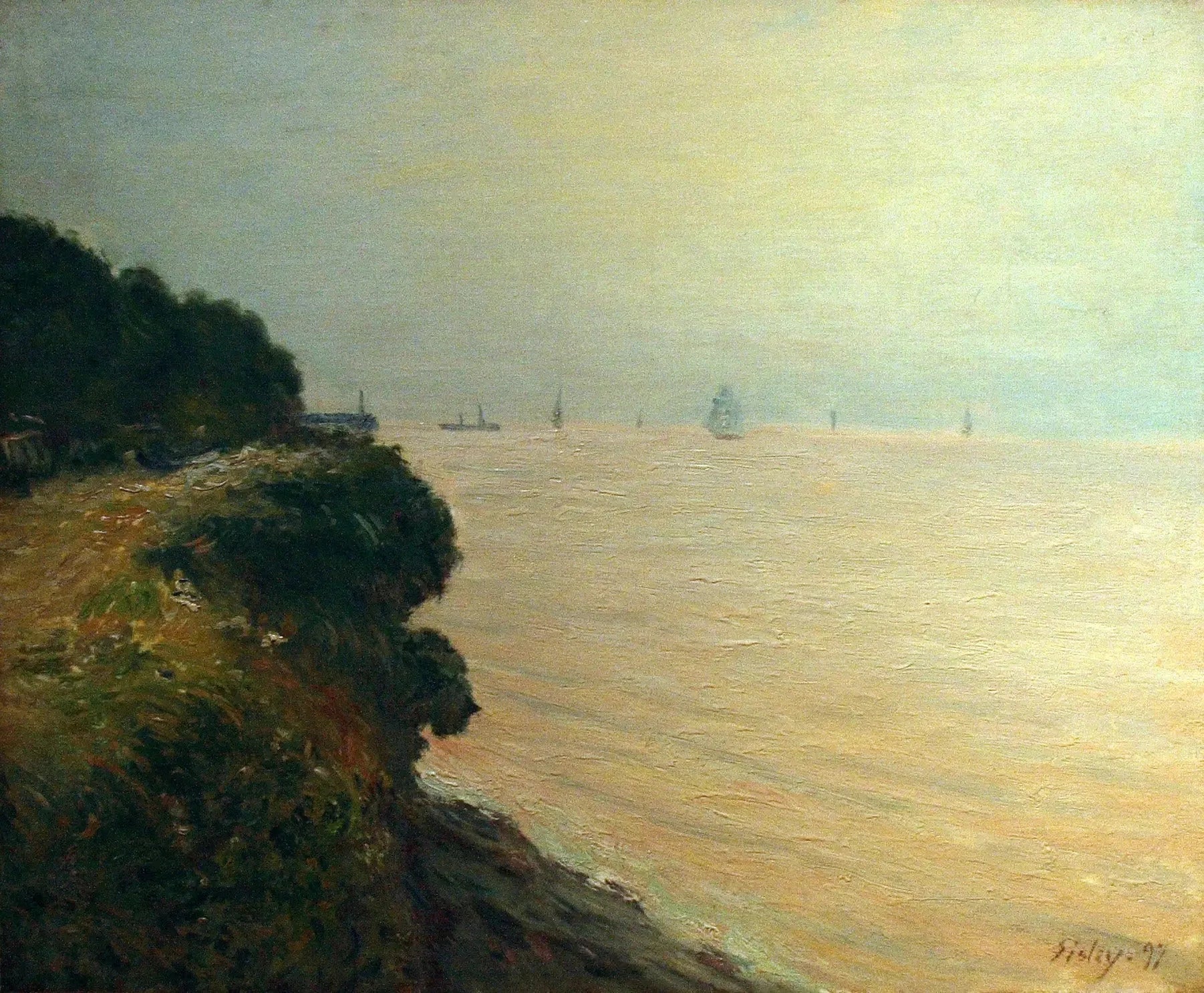 La Baie de Langland - Alfred Sisley image 1 copie de tableau peinte à la main