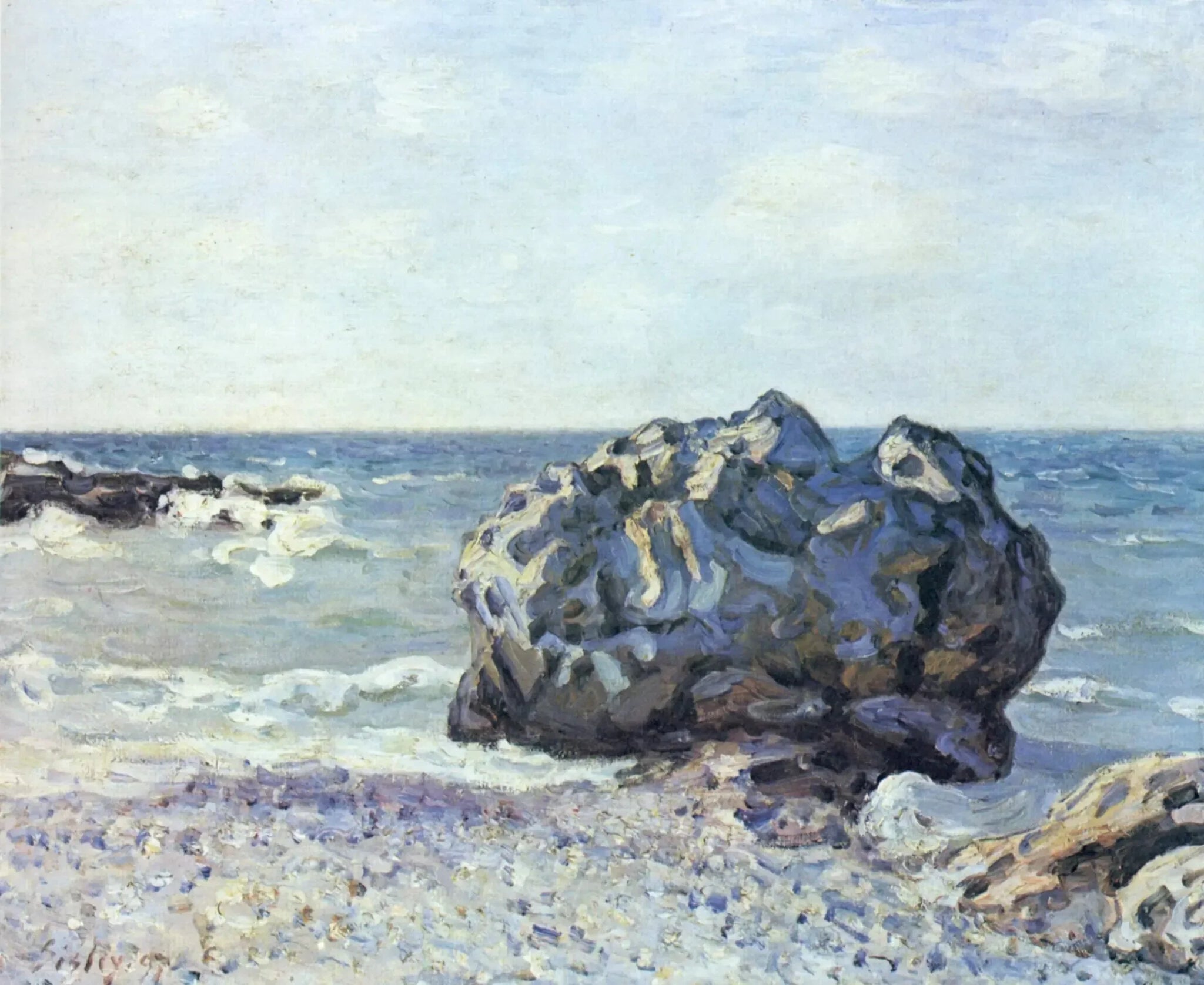 La Baie de Langland, Storr's Rock, Matin - Alfred Sisley image 1 reproduction d’œuvre d’art à l’huile