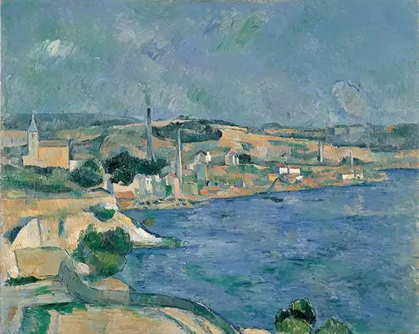 La Baie de Marseille, avec vue sur le village Saint-Henri près de l'Estaque - Paul Cézanne image 1 reproduction artisanale de tableau