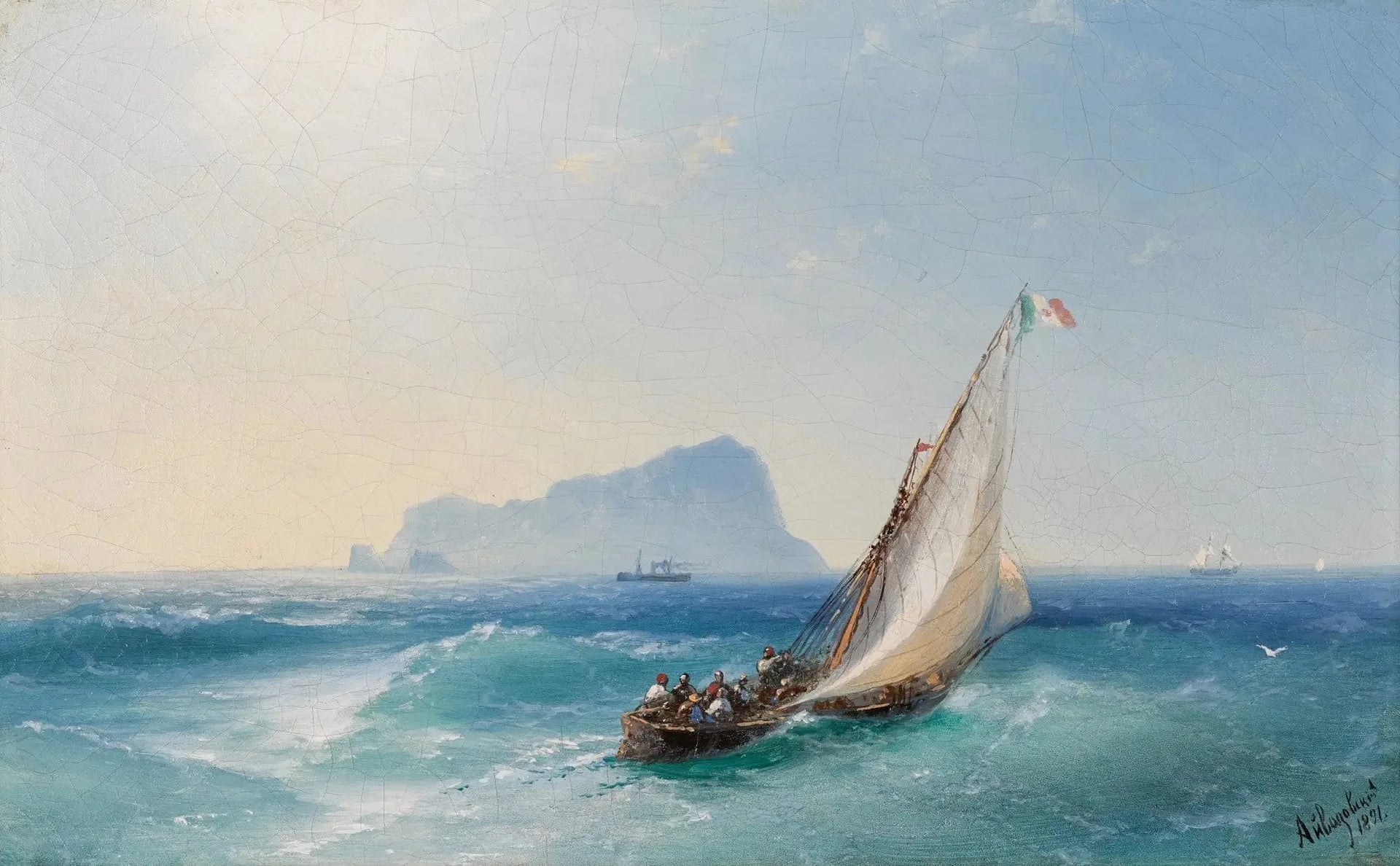 La baie de Naples avec Capri - Ivan Aïvazovski image 1 reproduction de peinture à l’huile