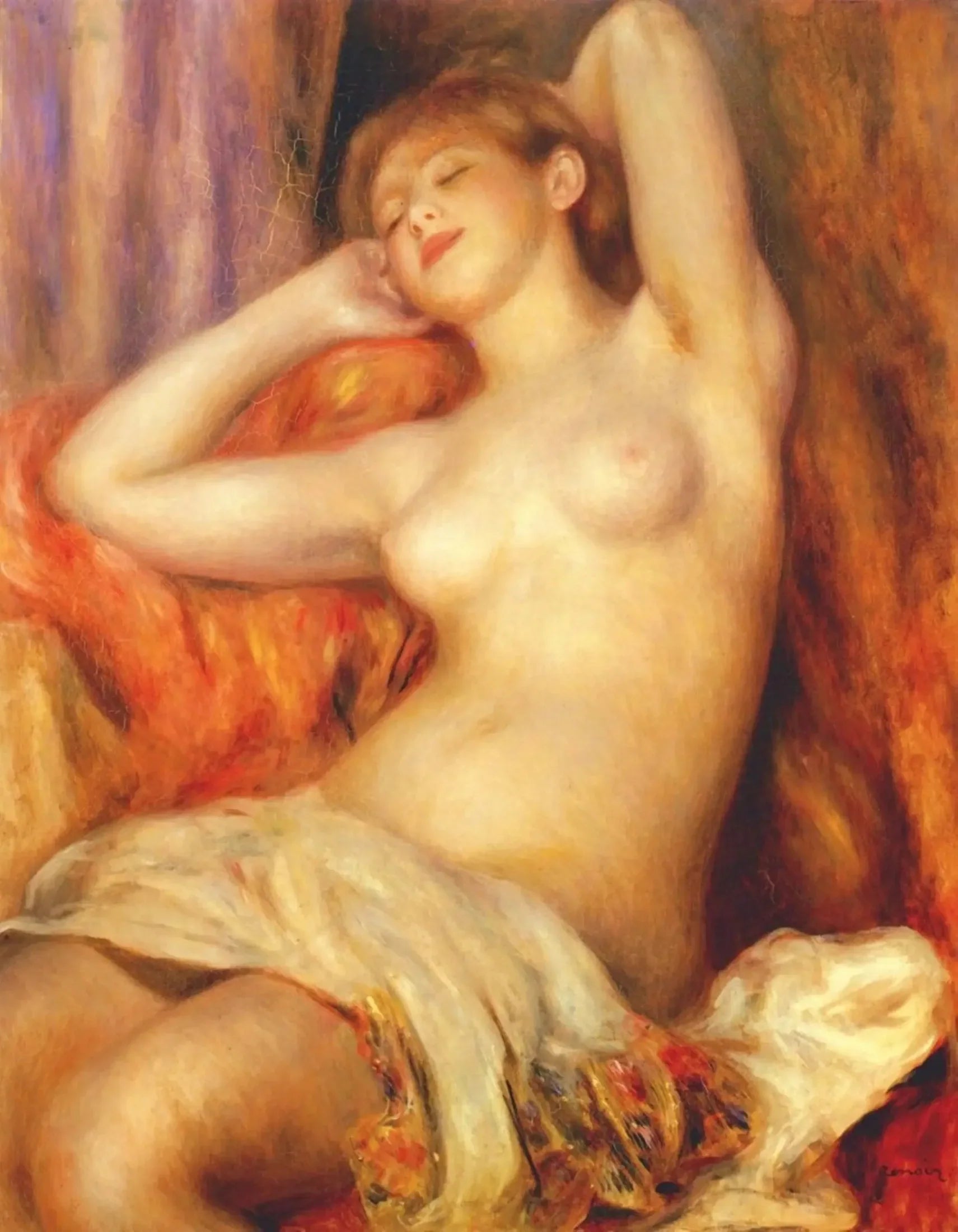 La Baigneuse endormie - Pierre-Auguste Renoir image 1 reproduction de peinture à l’huile