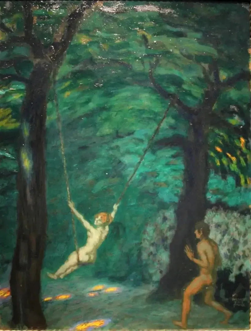 La Balançoire - Franz Von Stuck image 1 tableau peint à l’huile sur toile