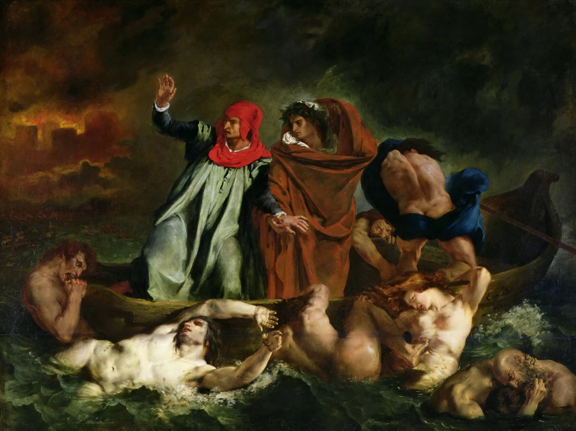 La Barque de Dante - Eugène Delacroix image 1 reproduction réalisée par Alpha Reproduction