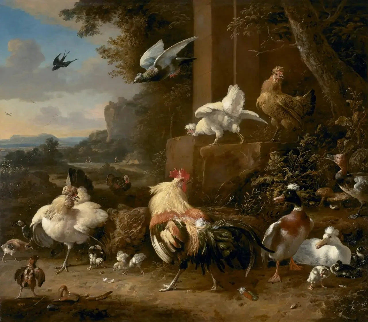 La basse-cour - Melchior de Hondecoeter image 1 tableau peint à l’huile sur toile