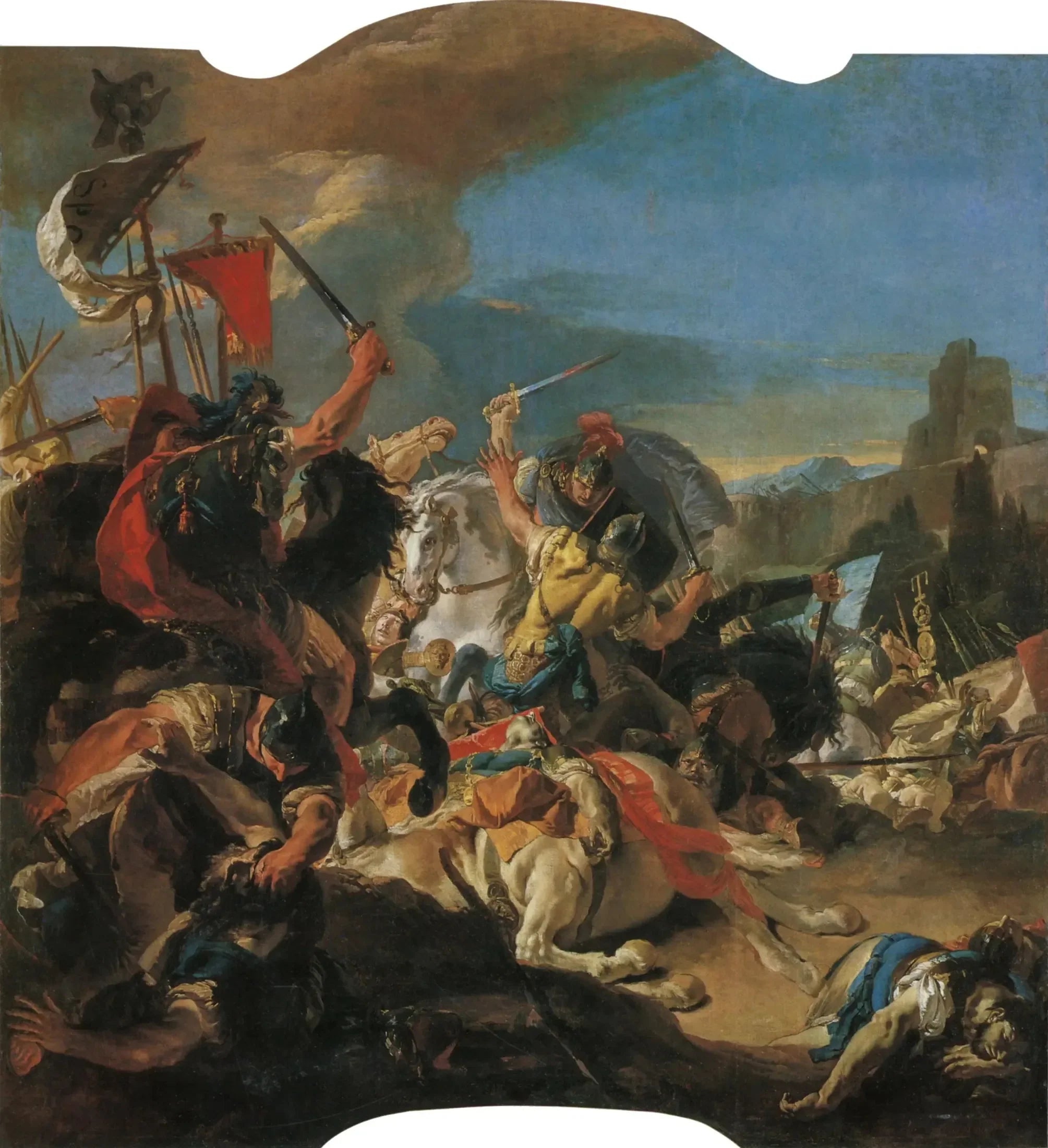 La bataille de Vercellae - Giovanni Battista Tiepolo image 1 reproduction artisanale de tableau