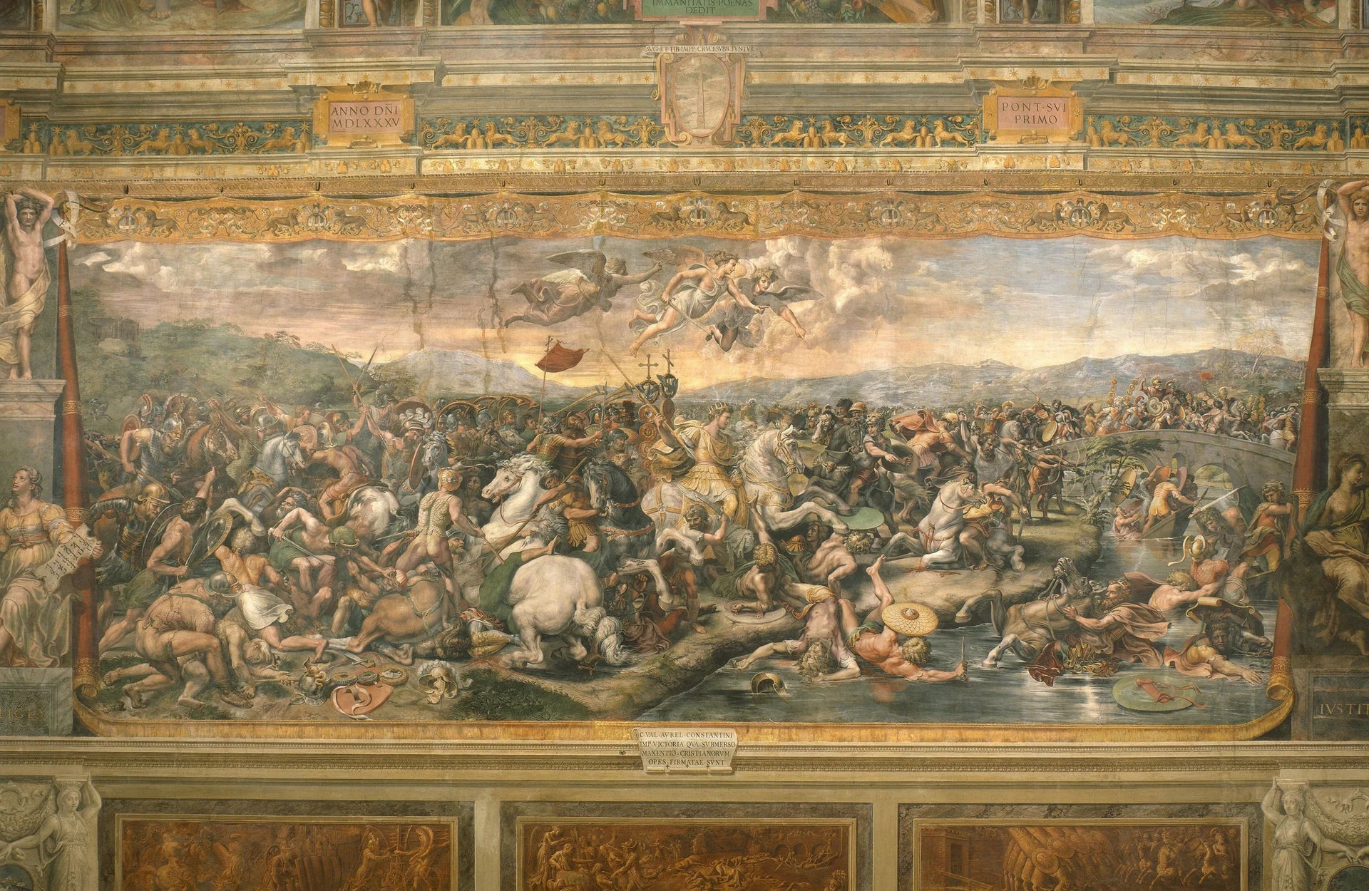 La Bataille du Pont Milvius - Giulio Romano image 1 reproduction d’œuvre d’art à l’huile