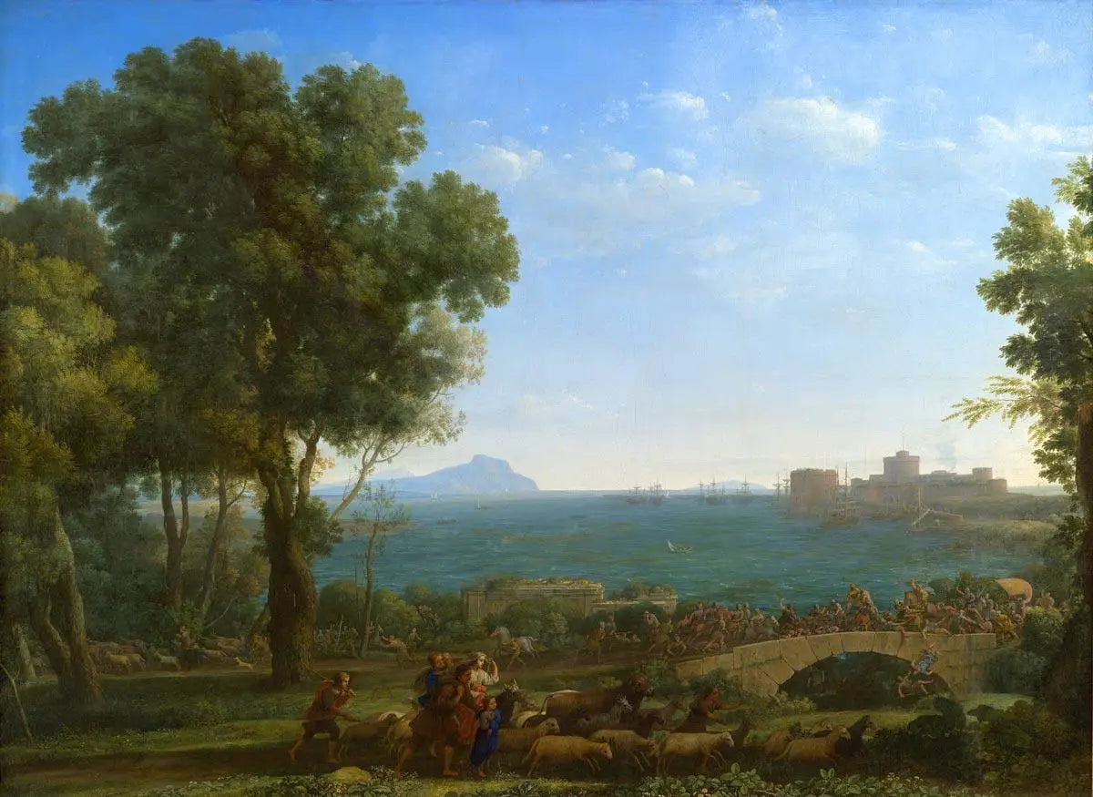 La Bataille sur le pont - Claude Lorrain image 1 reproduction de peinture à l’huile