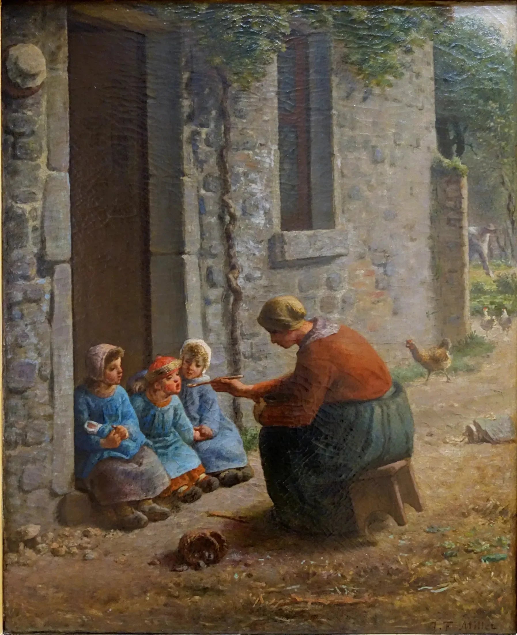 La Becquée - Jean-François Millet image 1 reproduction de peinture à l’huile