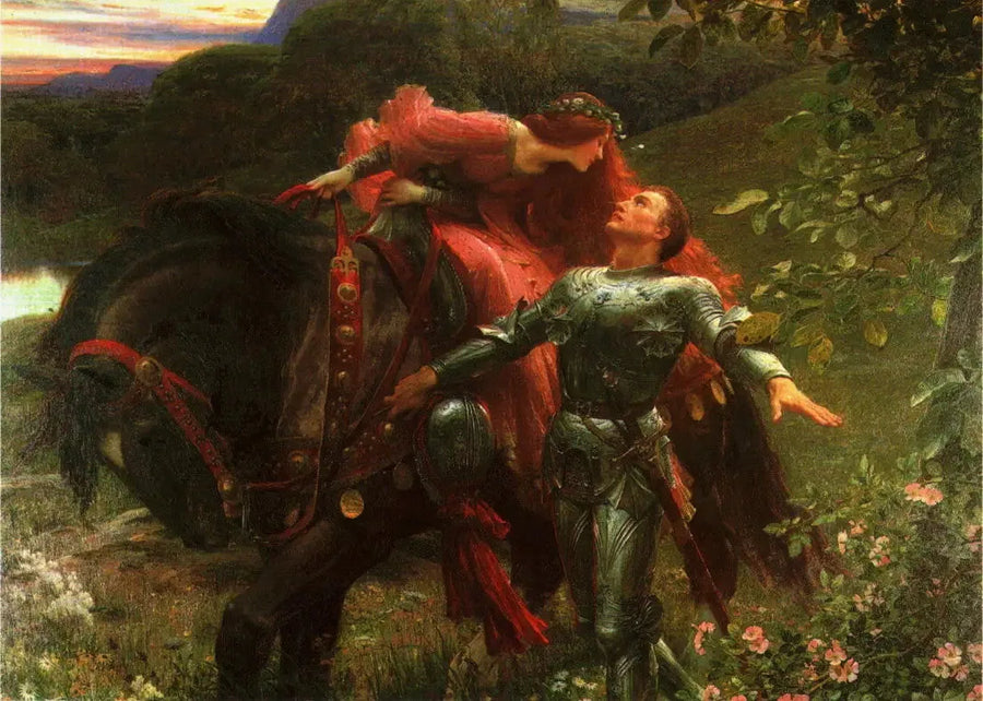 La Belle Dame sans Merci - Frank Bernard Dicksee image 1 copie peinte à la main à l’huile