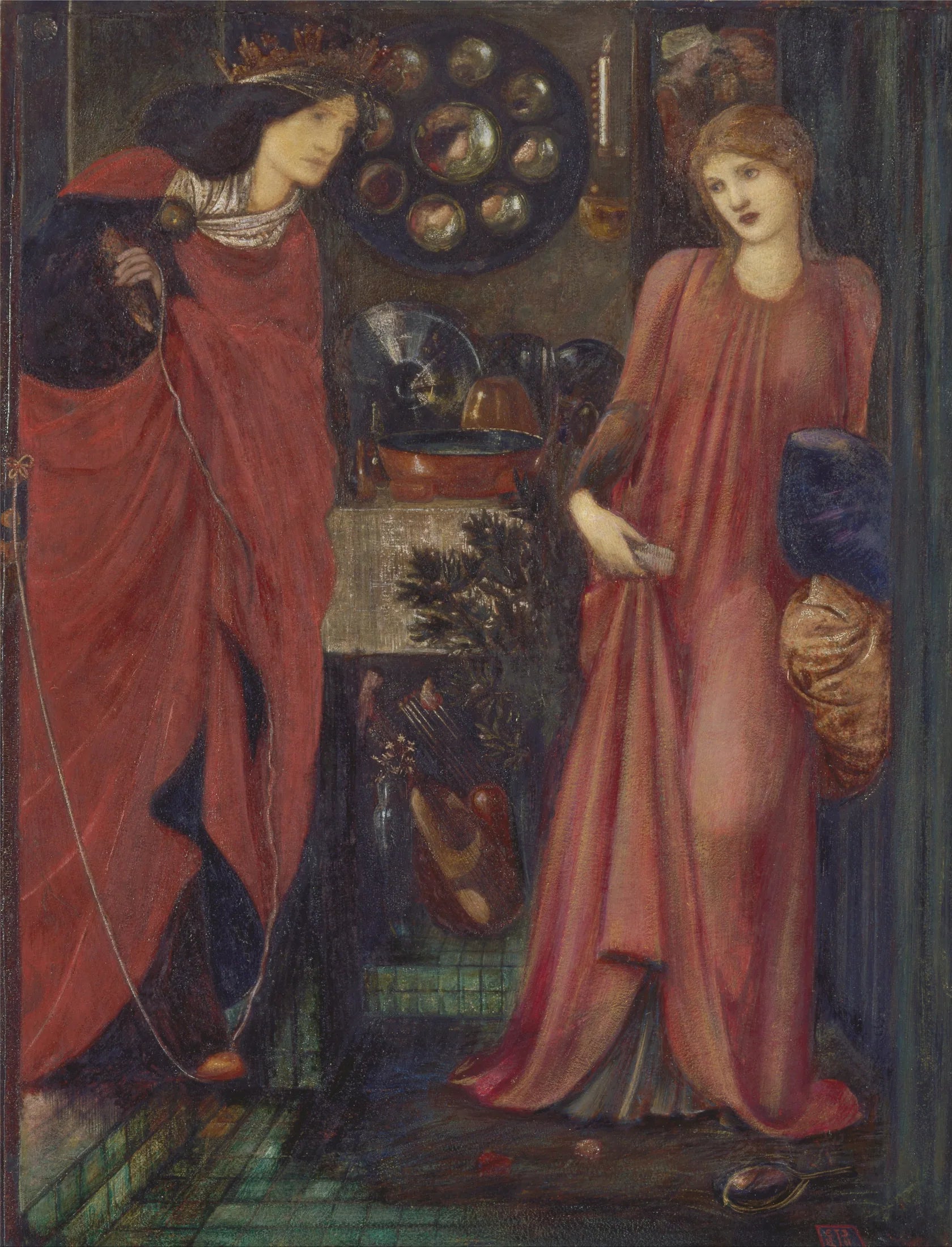 La belle Rosamund et la reine Eleanor - Edward Burne-Jones image 1 reproduction de peinture à l’huile