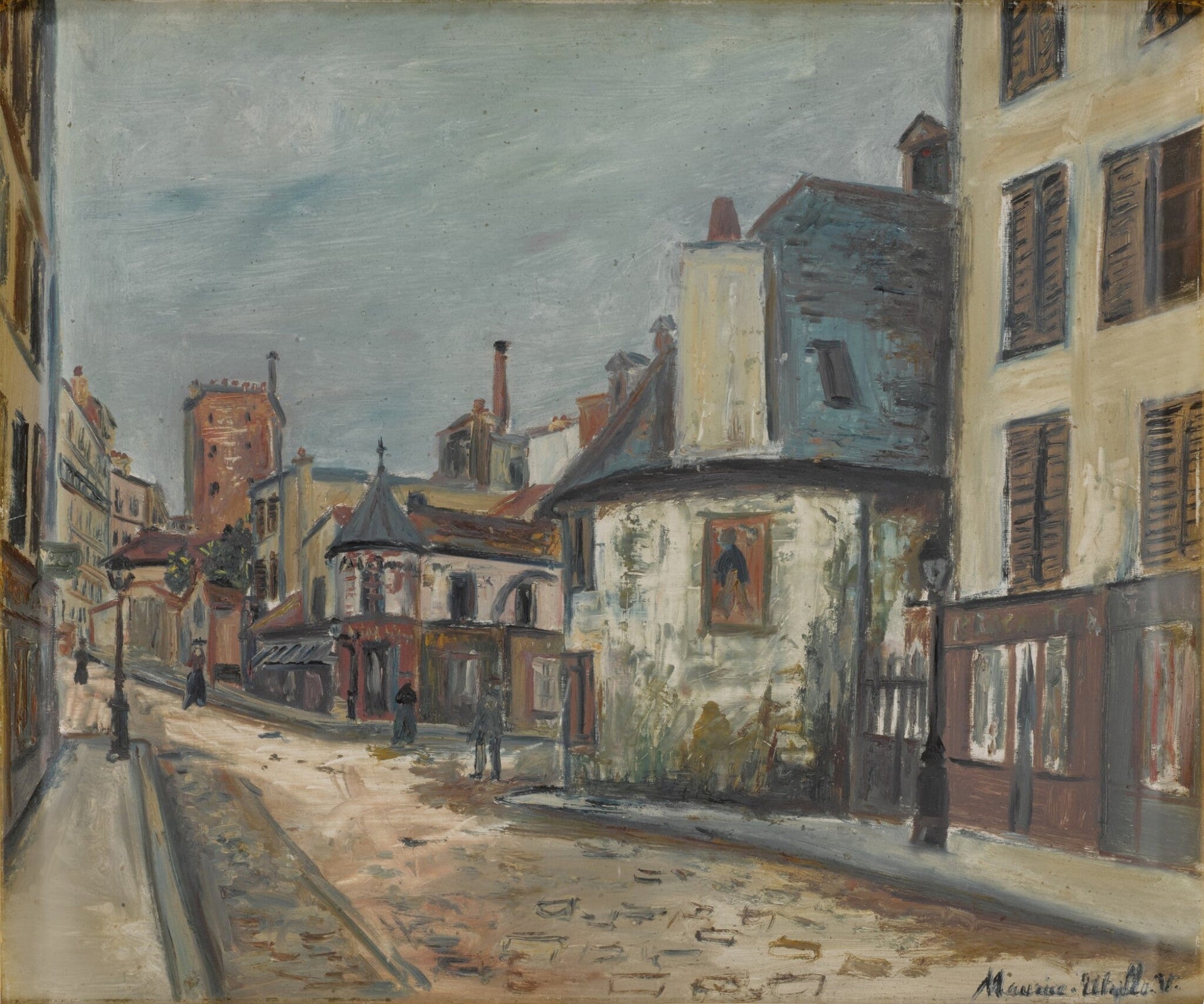 La Bergerie de la Belle Gabrielle, rue du Mont-Cenis et rue Marcadet - Maurice Utrillo image 1 reproduction de peinture à l’huile