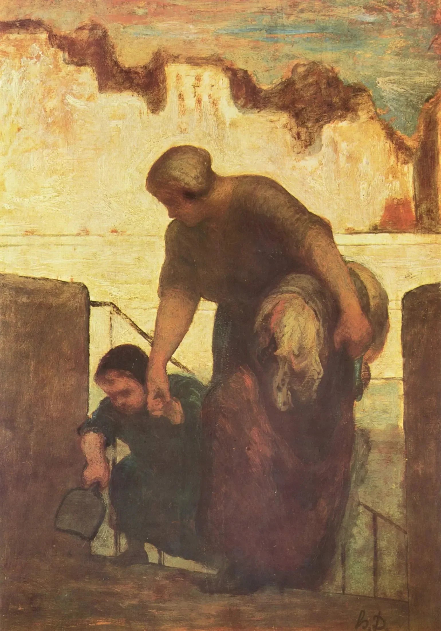 La Blanchisseuse - Honoré Daumier image 1 copie de tableau peinte à la main