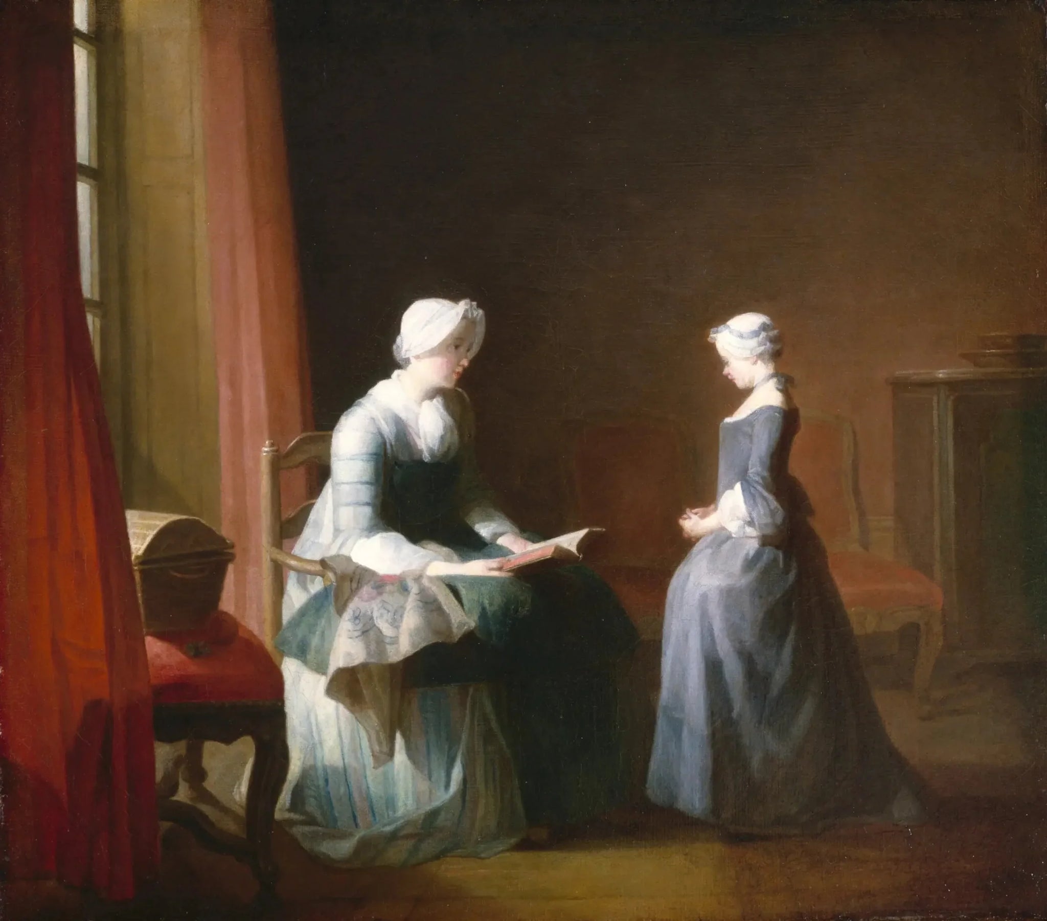 La bonne éducation - Jean Siméon Chardin image 1 copie peinte à la main à l’huile