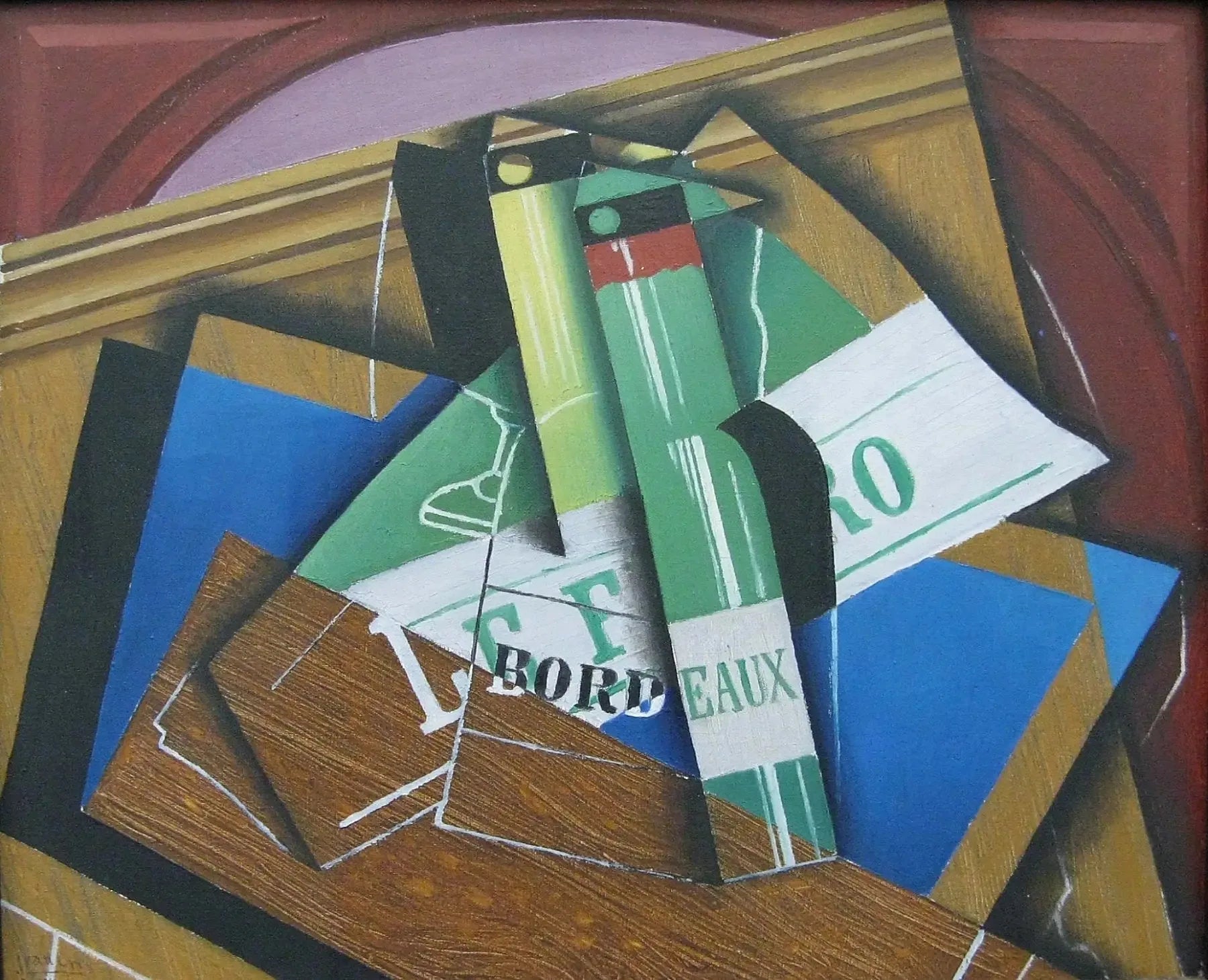La Bouteille de Bordeaux - Juan Gris image 1 reproduction d’œuvre d’art à l’huile