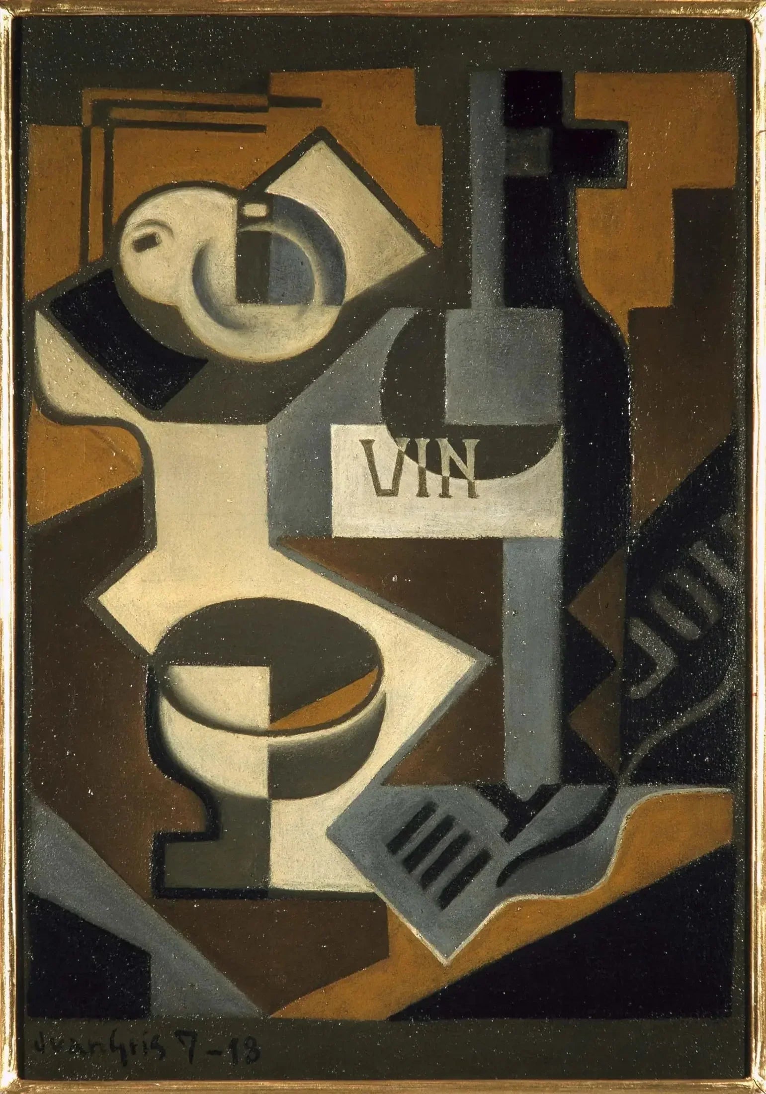 La bouteille de vin - Juan Gris image 1 tableau peint à l’huile sur toile