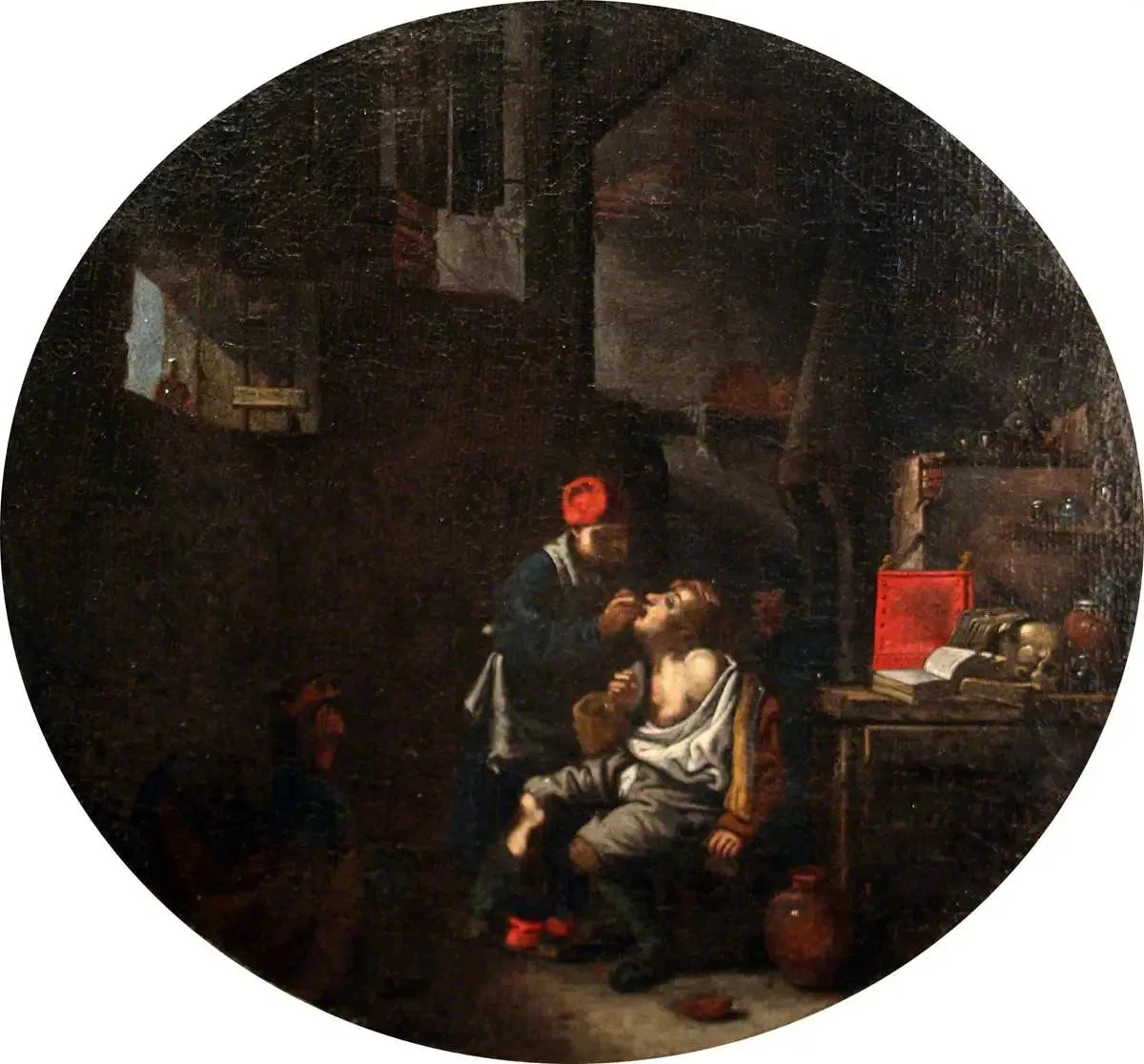 La boutique du dentiste - David Teniers le Jeune image 1 reproduction artisanale de tableau