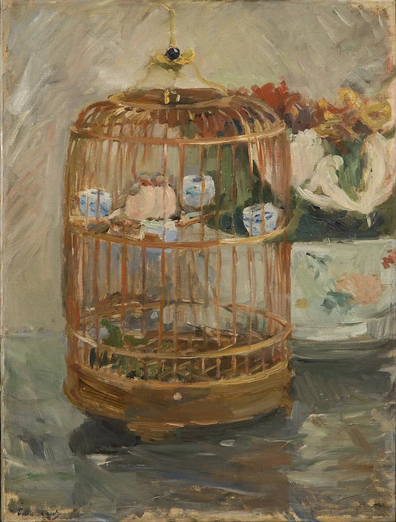 La Cage - Berthe Morisot image 1 reproduction réalisée par Alpha Reproduction