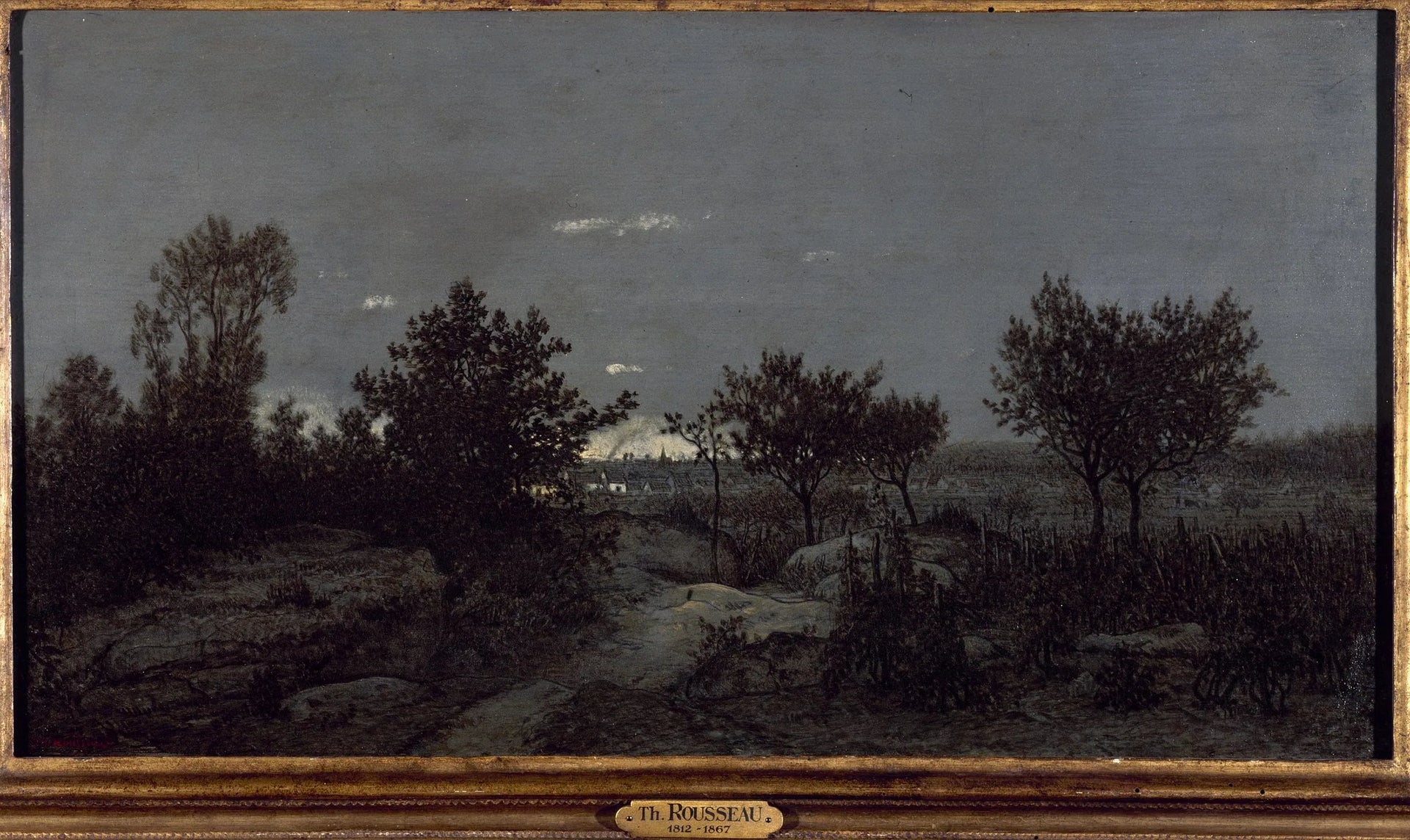La campagne au lever du jour - Théodore Rousseau image 1 reproduction artisanale de tableau
