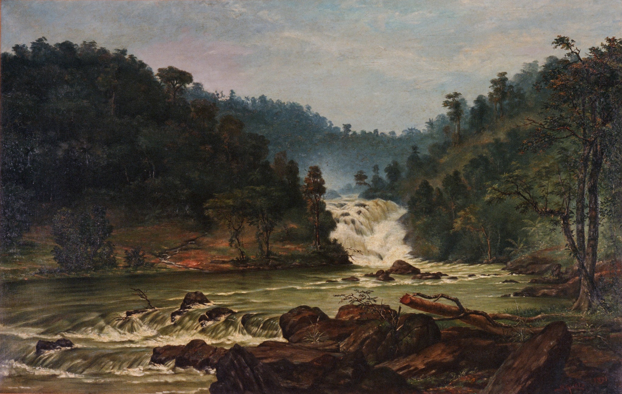 La Cascade du rio Sorocaba image 1 reproduction peinte à la main