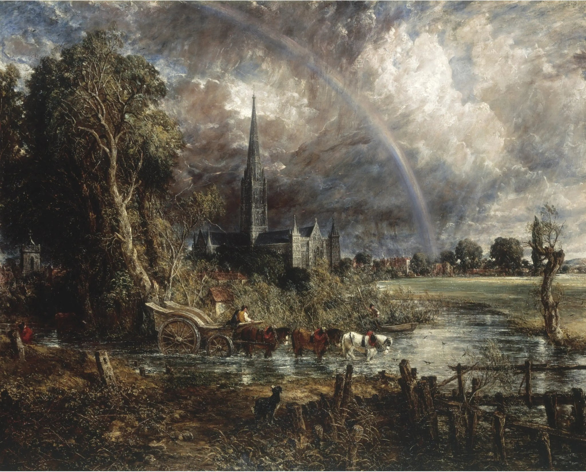 La cathédrale de Salisbury depuis les prés - John Constable image 1 copie peinte à la main à l’huile