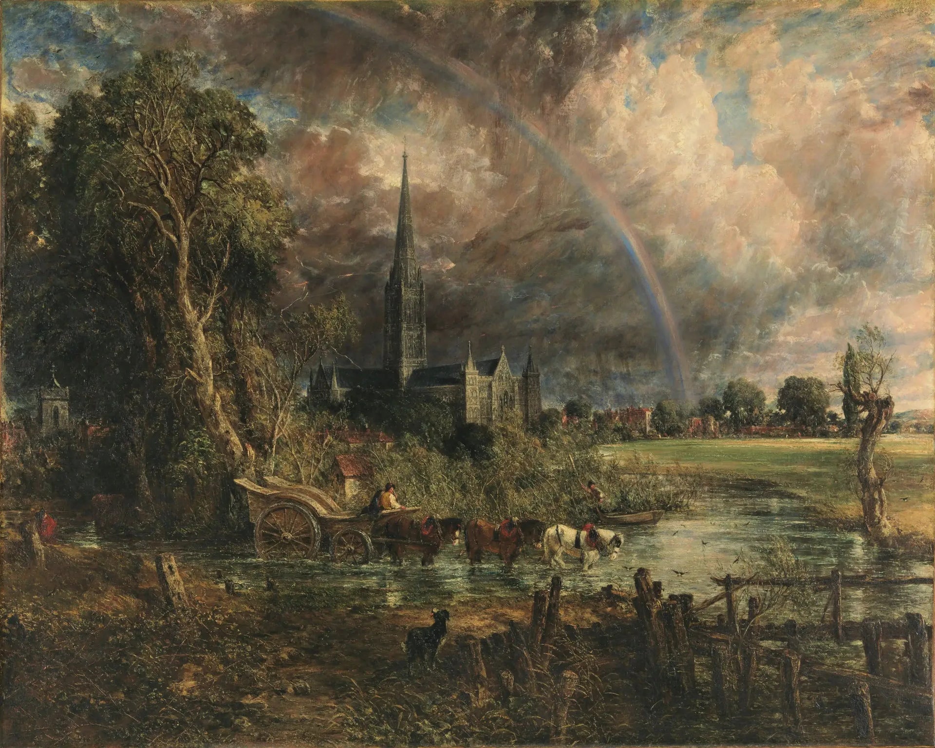 La Cathédrale de Salisbury vue des prés - John Constable image 1 copie peinte à la main à l’huile