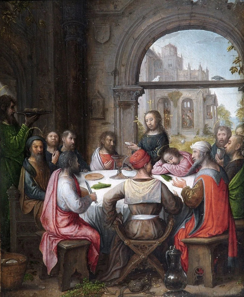 La Cène avec l'institution de l'Eucharistie et le lavement des pieds par le Christ - Juan de Flandes