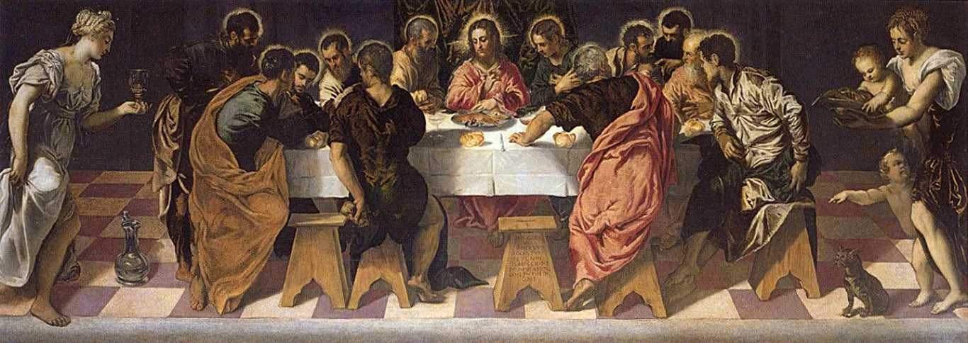 La Cène - Jacopo Tintoretto image 1 reproduction de peinture à l’huile