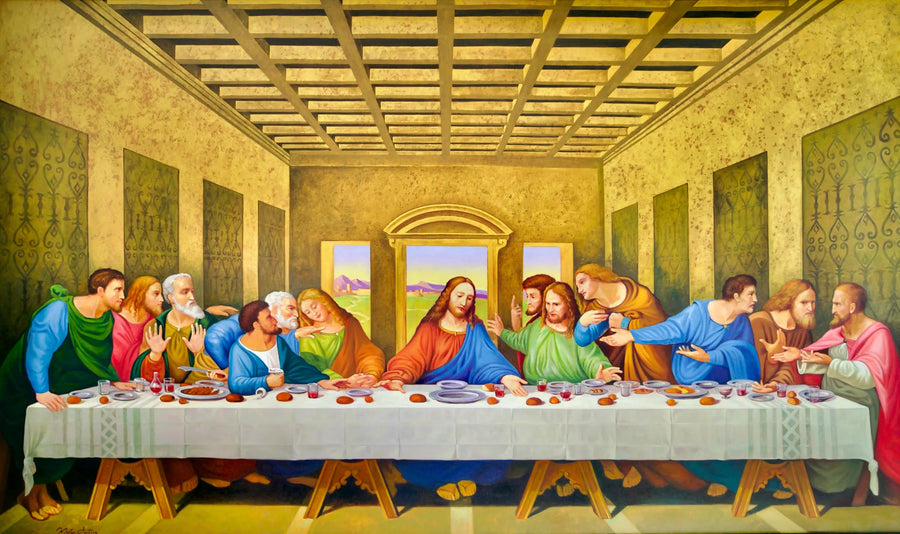 La Cène – Une réinterprétation du chef-d'œuvre de Léonard de Vinci par Master Apollon | 270 x 160 cm