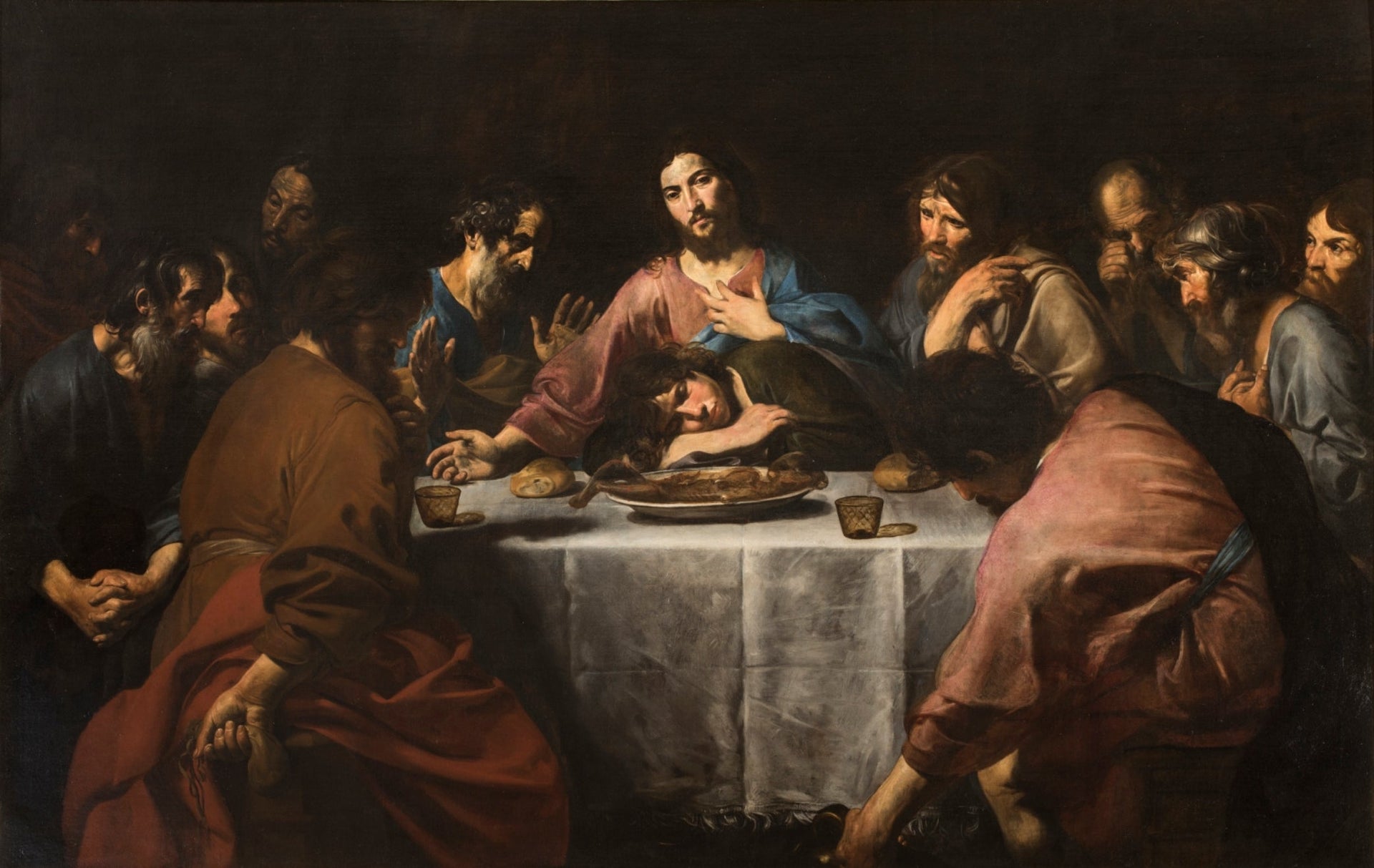 La Cène - Valentin de Boulogne image 1 reproduction d’œuvre d’art à l’huile