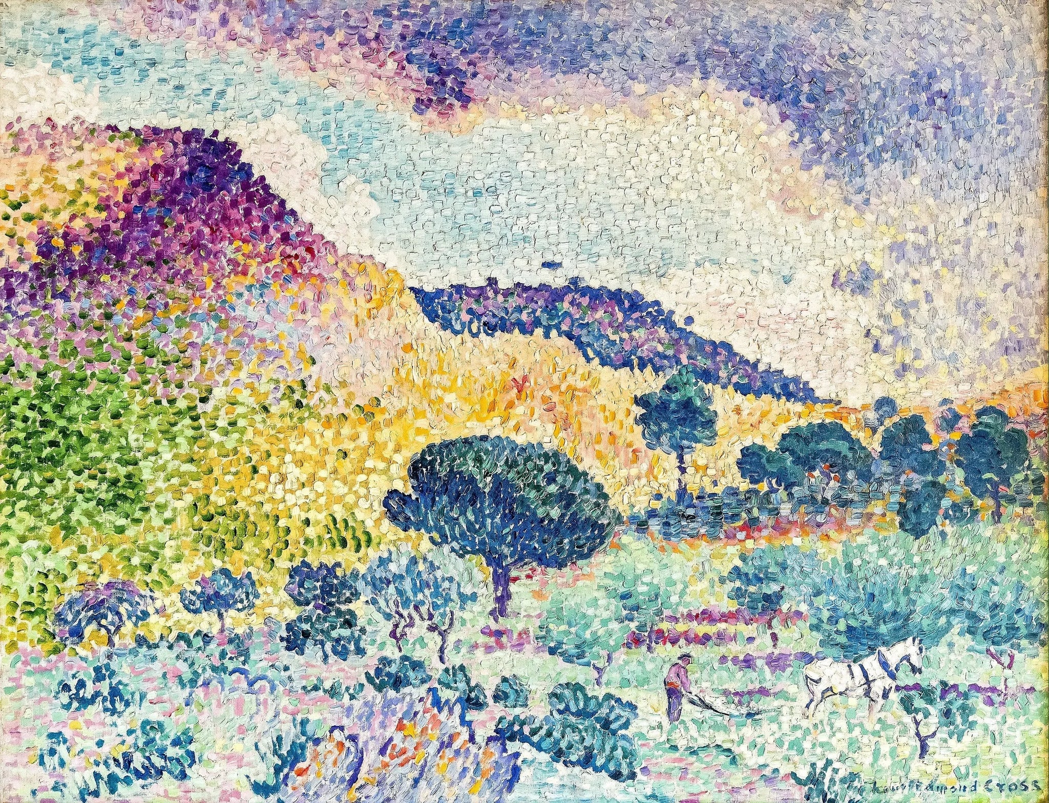 La Chaîne des Maures - Henri-Edmond Cross image 1 reproduction de peinture à l’huile