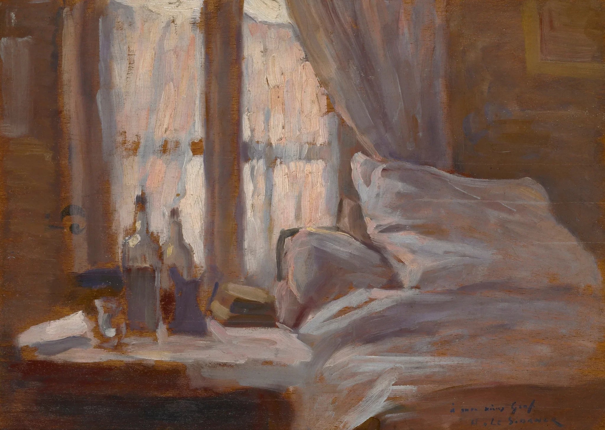 La chambre à coucher - Henri Le Sidaner image 1 tableau peint à l’huile sur toile