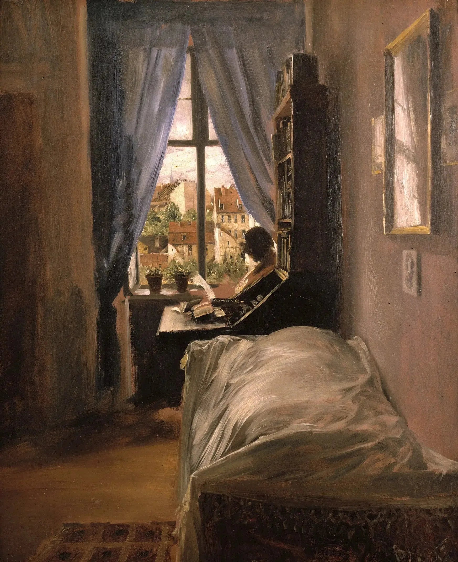 La chambre de l'artiste dans la Ritterstraße - Adolph von Menzel image 1 reproduction d’œuvre d’art à l’huile
