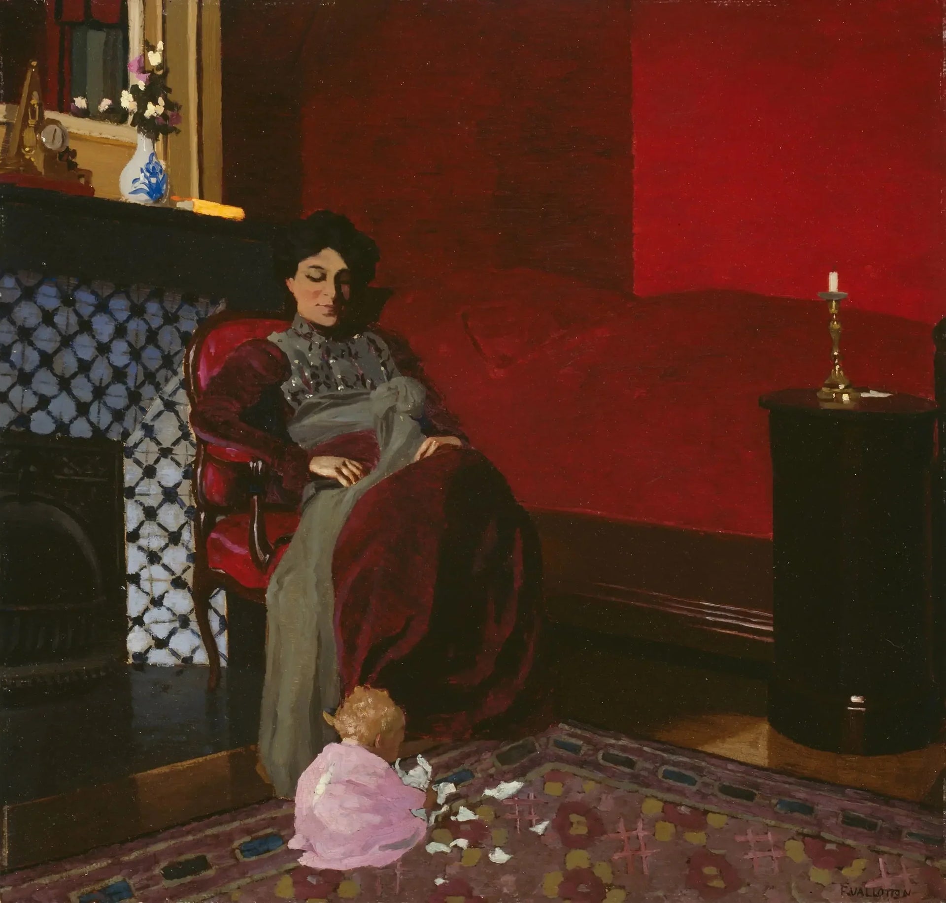 La Chambre rouge, Étretat - Félix Vallotton image 1 reproduction de peinture à l’huile