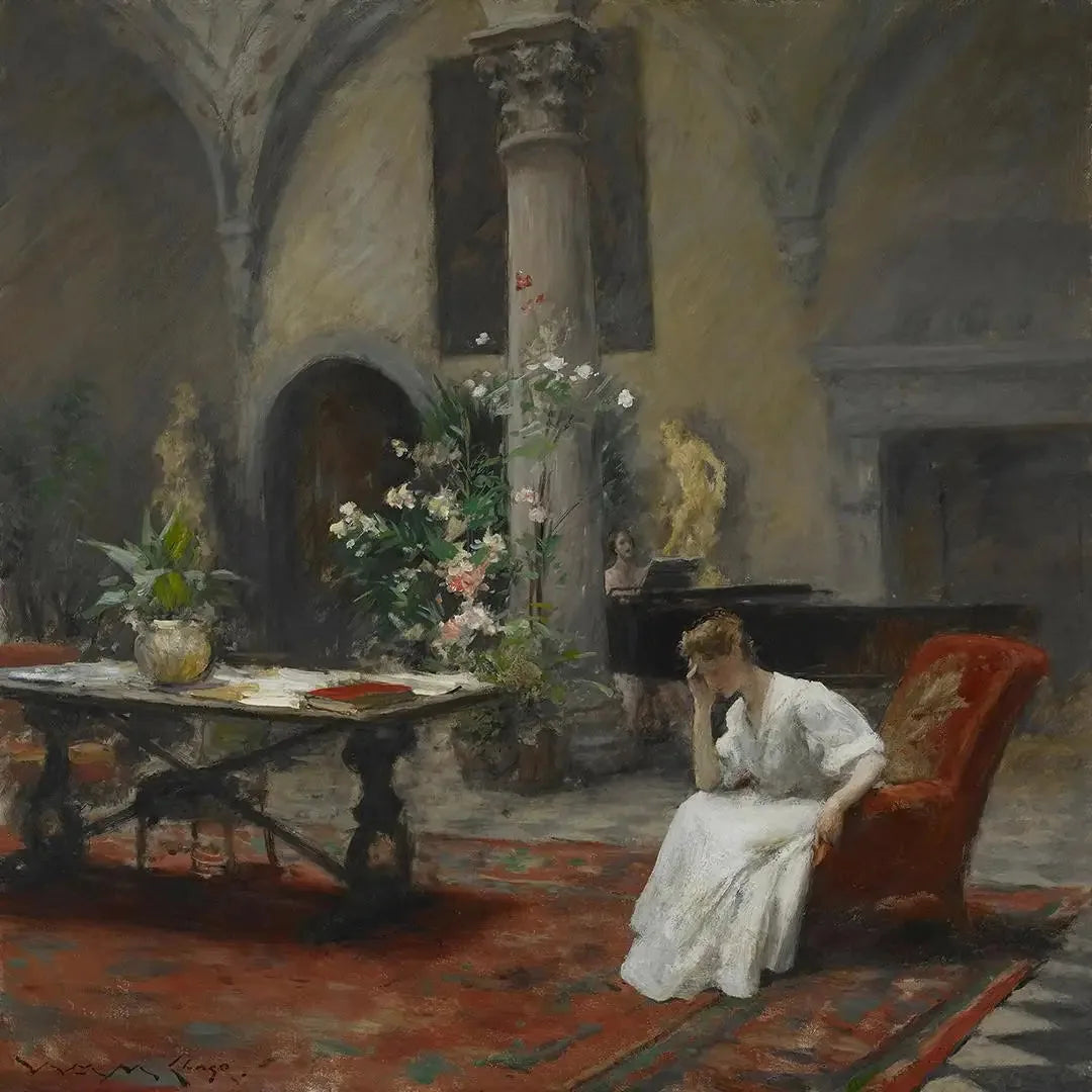 La chanson - William Merritt Chase image 1 copie peinte à la main à l’huile