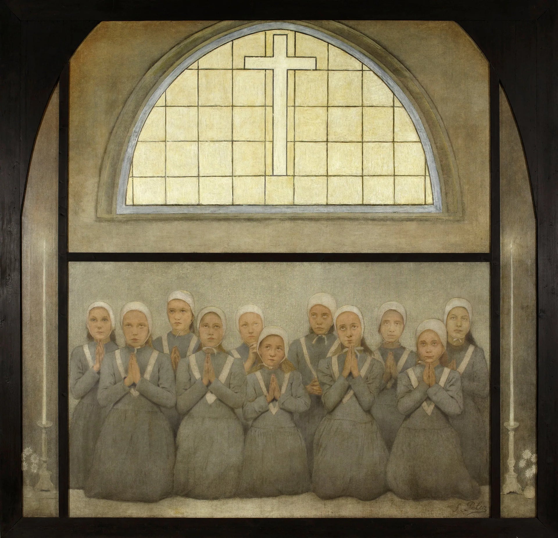 La chapelle : Les orphelins - Fernand Pelez image 1 copie peinte à la main à l’huile