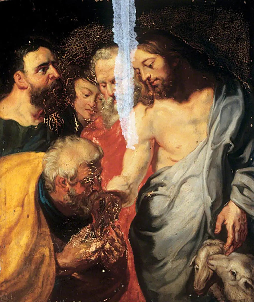 La charge du Christ à saint Pierre - Peter Paul Rubens image 1 copie de tableau peinte à la main