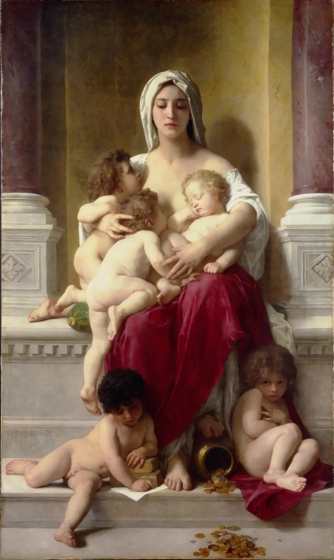 La Charité - Bouguereau image 1 reproduction artisanale de tableau