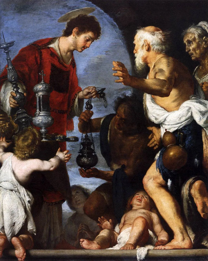 La Charité de Saint-Laurent - Bernardo Strozzi