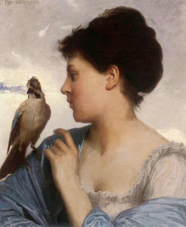 La charmeuse d'oiseaux - Léon Perrault image 1 reproduction artisanale de tableau