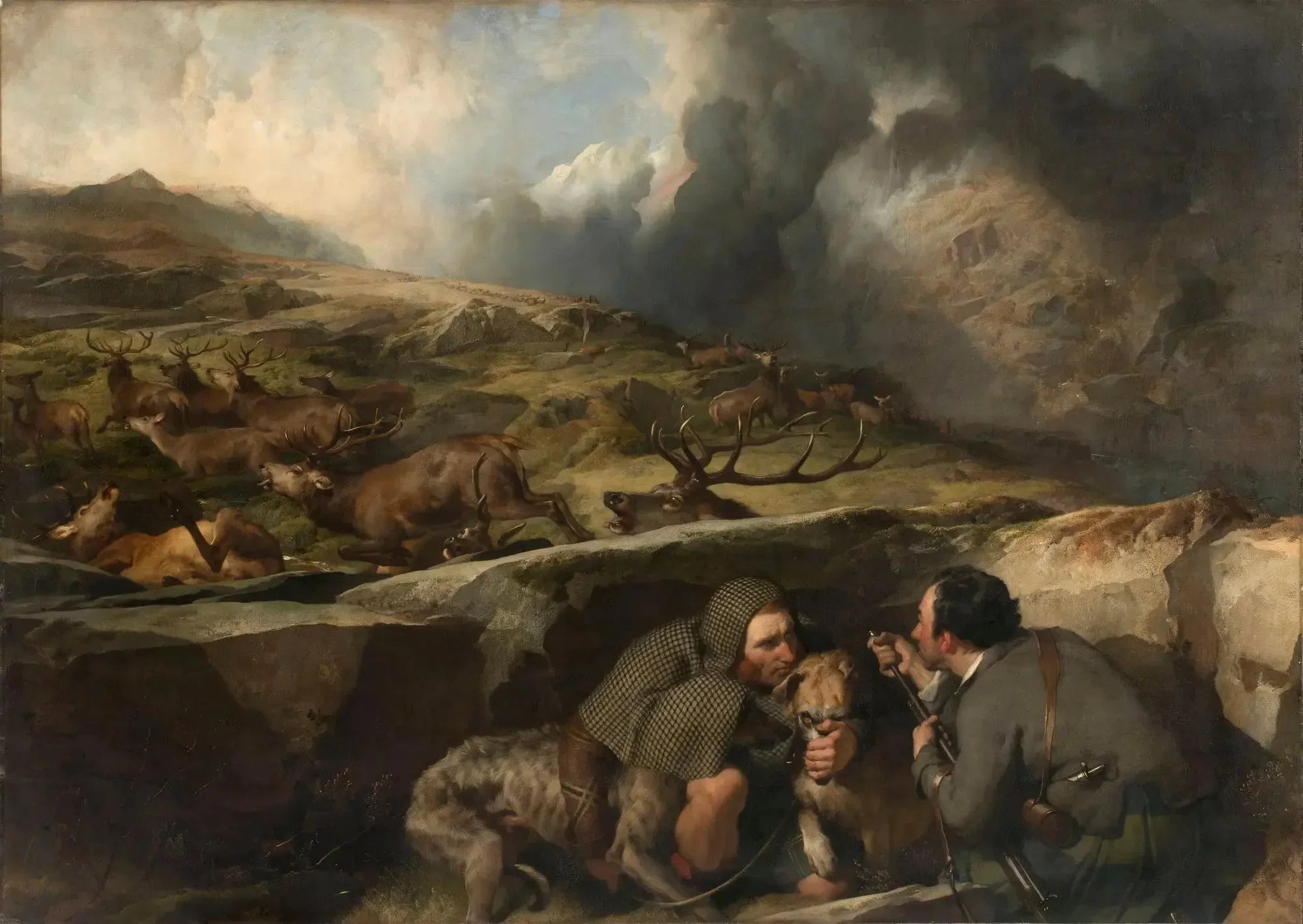 La chasse au cerf - Edwin Henry Landseer image 1 reproduction de peinture à l’huile