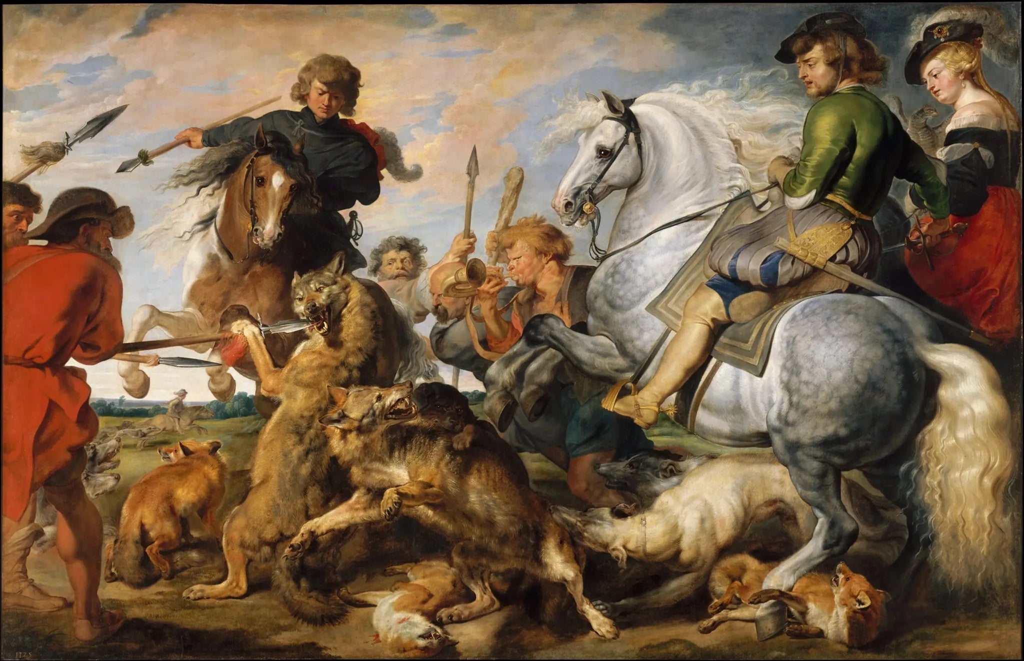 La Chasse au loup et au renard - Peter Paul Rubens image 1 copie peinte à la main à l’huile