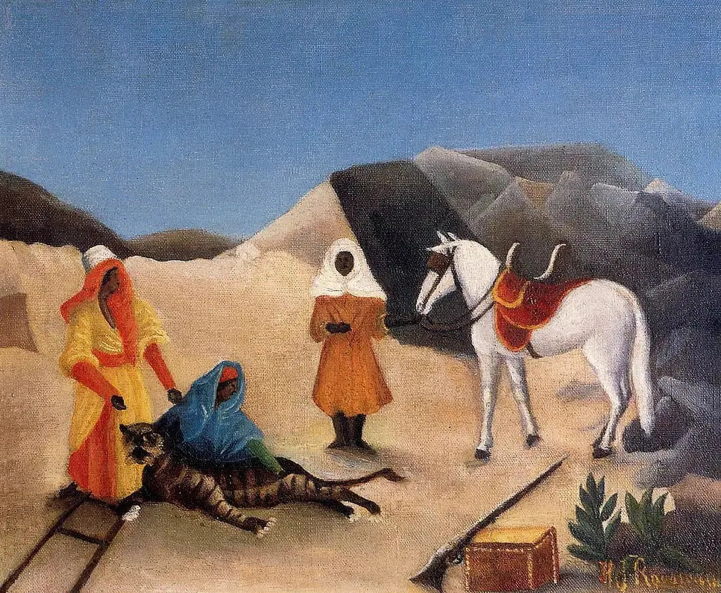 La Chasse au tigre - Henri Rousseau image 1 copie de tableau peinte à la main