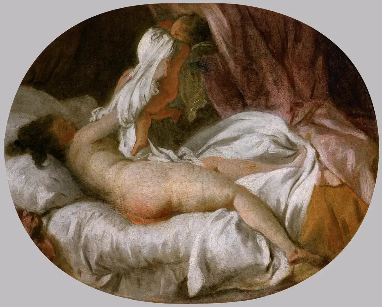 La Chemise retire - Jean-Honoré Fragonard image 1 reproduction de peinture à l’huile