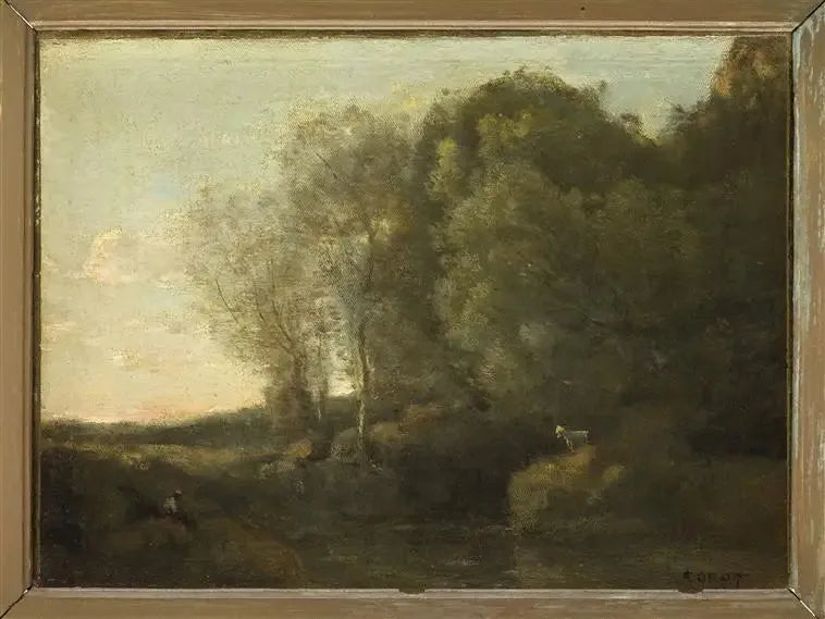 La chèvre au rocher - Jean-Baptiste Camille Corot image 1 reproduction de peinture à l’huile