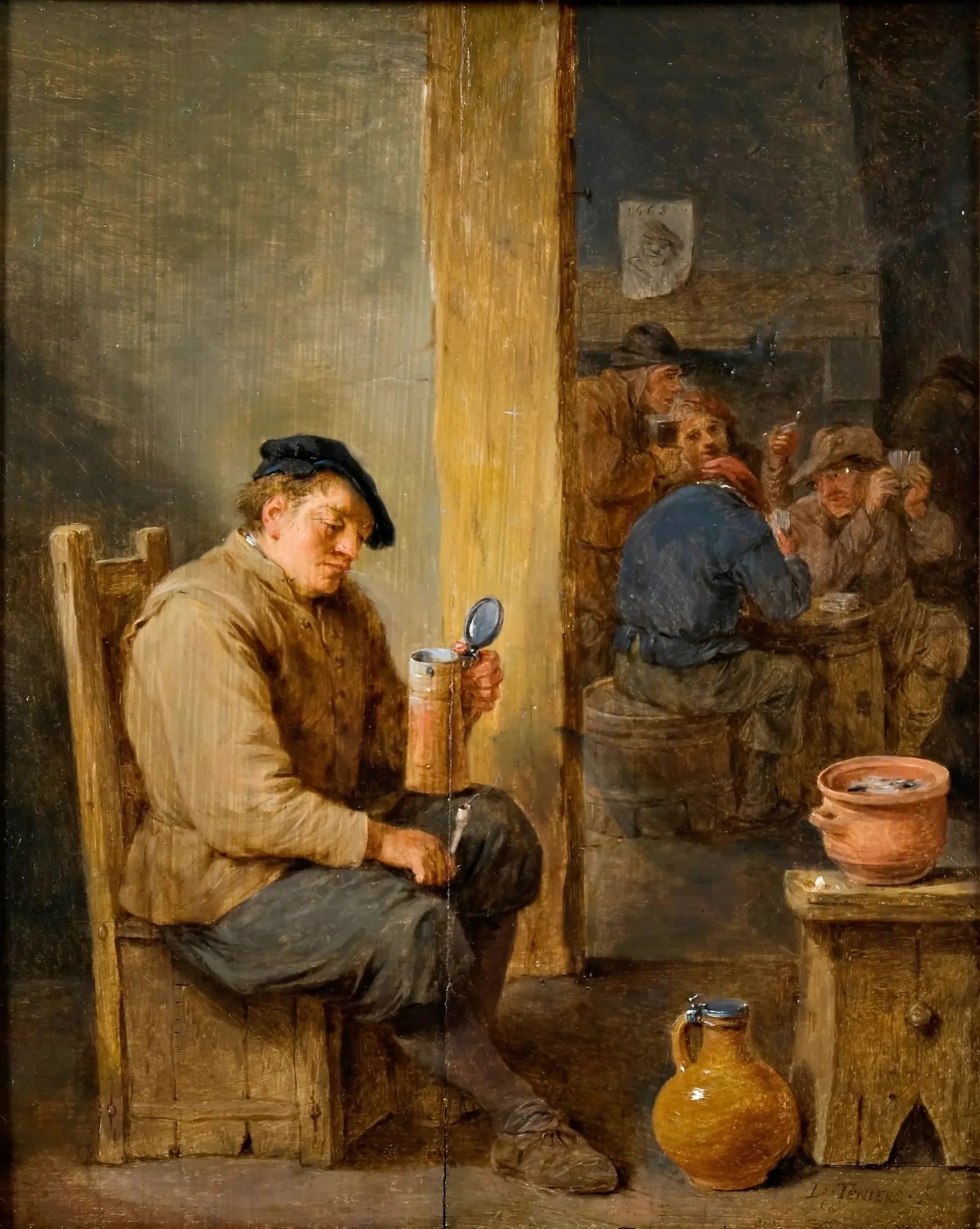 La chope vide - David Teniers le Jeune image 1 reproduction réalisée par Alpha Reproduction