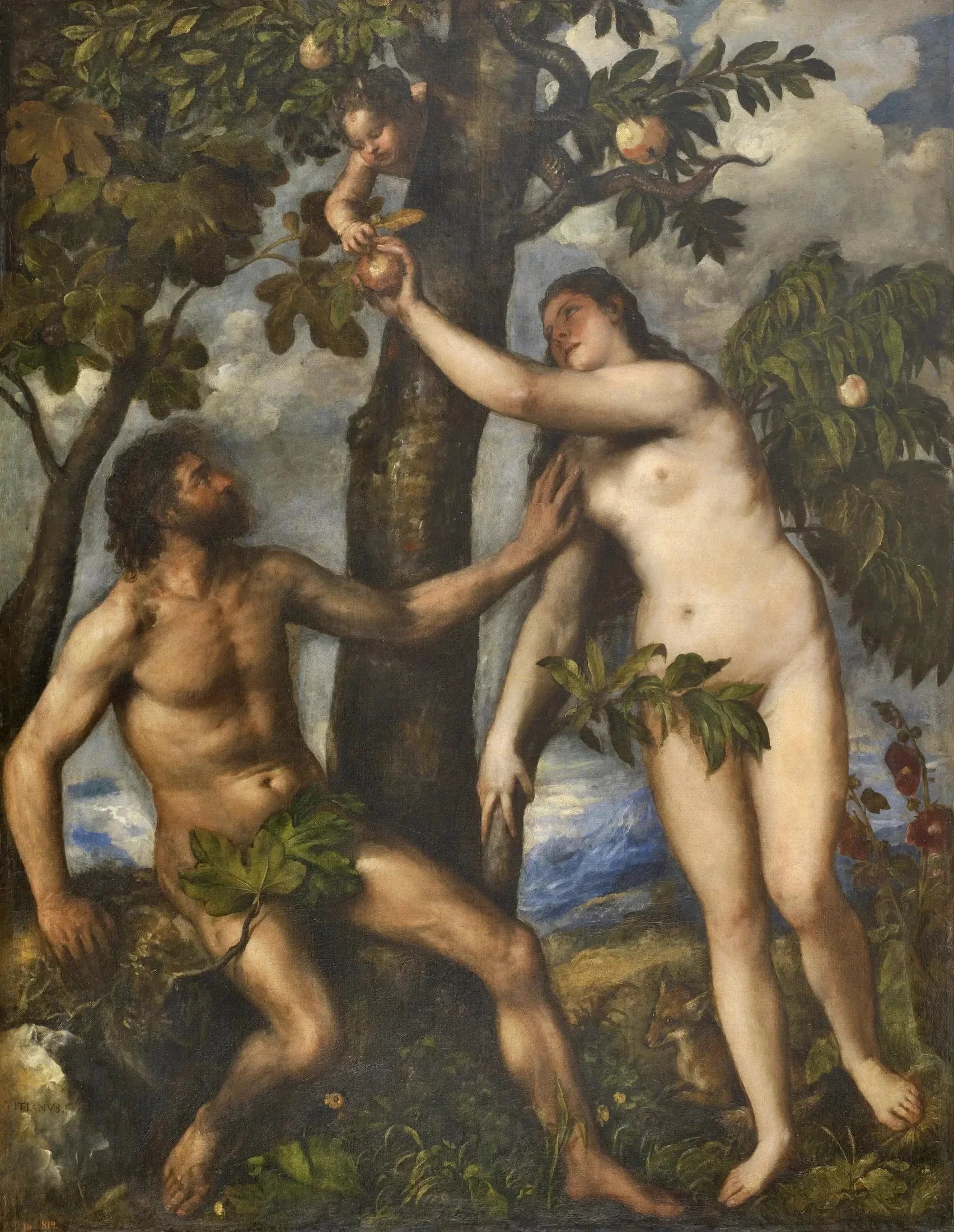 La Chute de l'Homme - Titian image 1 copie de tableau peinte à la main