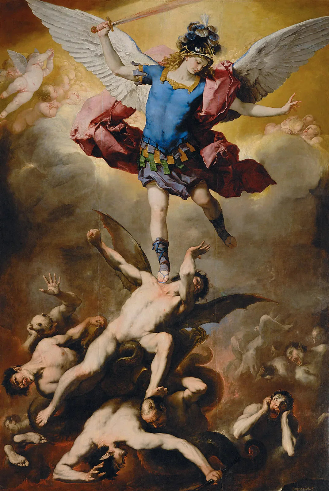 La chute des anges rebelles - Luca Giordano image 1 copie de tableau peinte à la main
