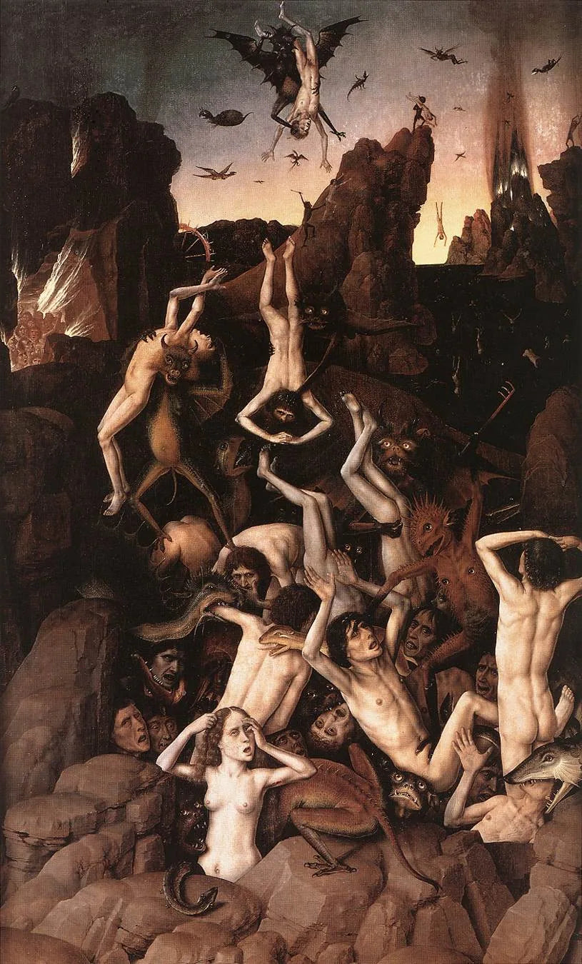 La Chute des Réprouvés - Dirk Bouts image 1 reproduction d’œuvre d’art à l’huile