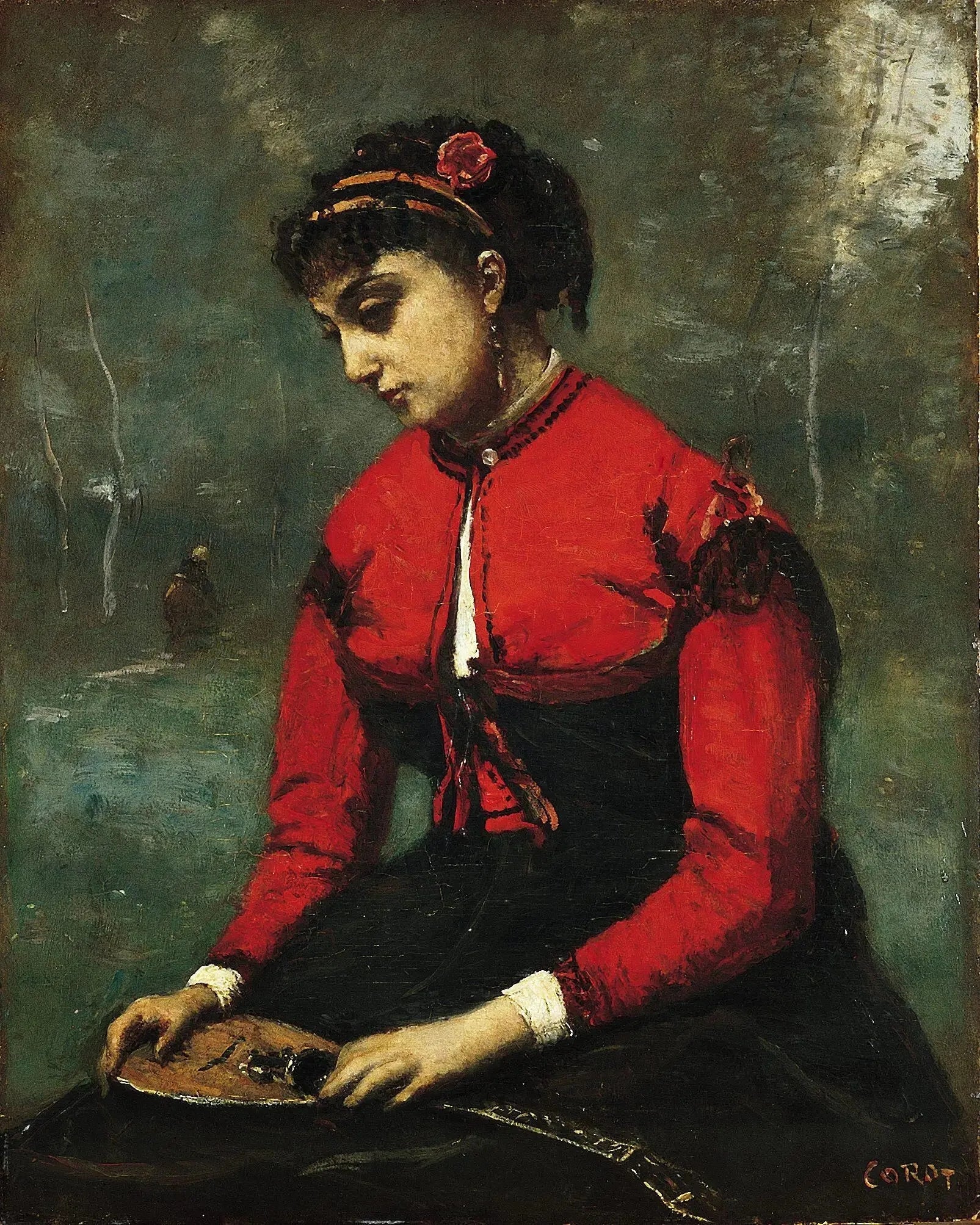 La Cigale - Jean-Baptiste Camille Corot image 1 copie peinte à la main à l’huile